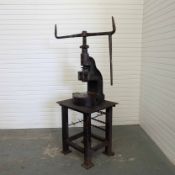 Sweeney & Blocksidge No6 Flypress on Stand. Throat 6 1/4