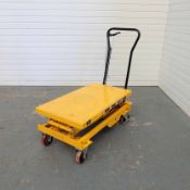 Hydraulic Scissor Lift Table. Model TF35D. Capacity 350KG. Max Height 1500mm. Size 950mm x 520mm.