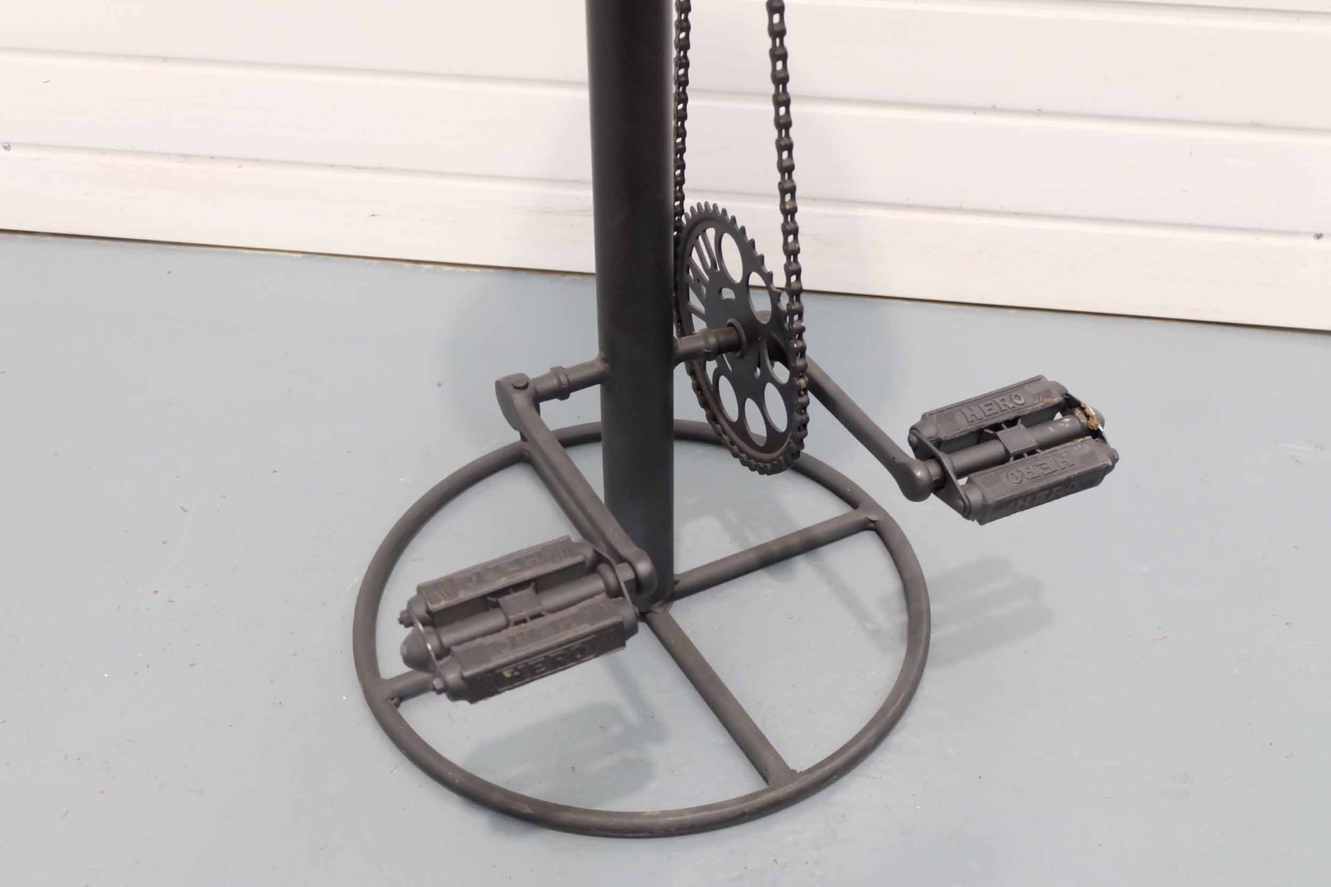 Brown Leather Bicycle Bar Stool. - Image 4 of 5