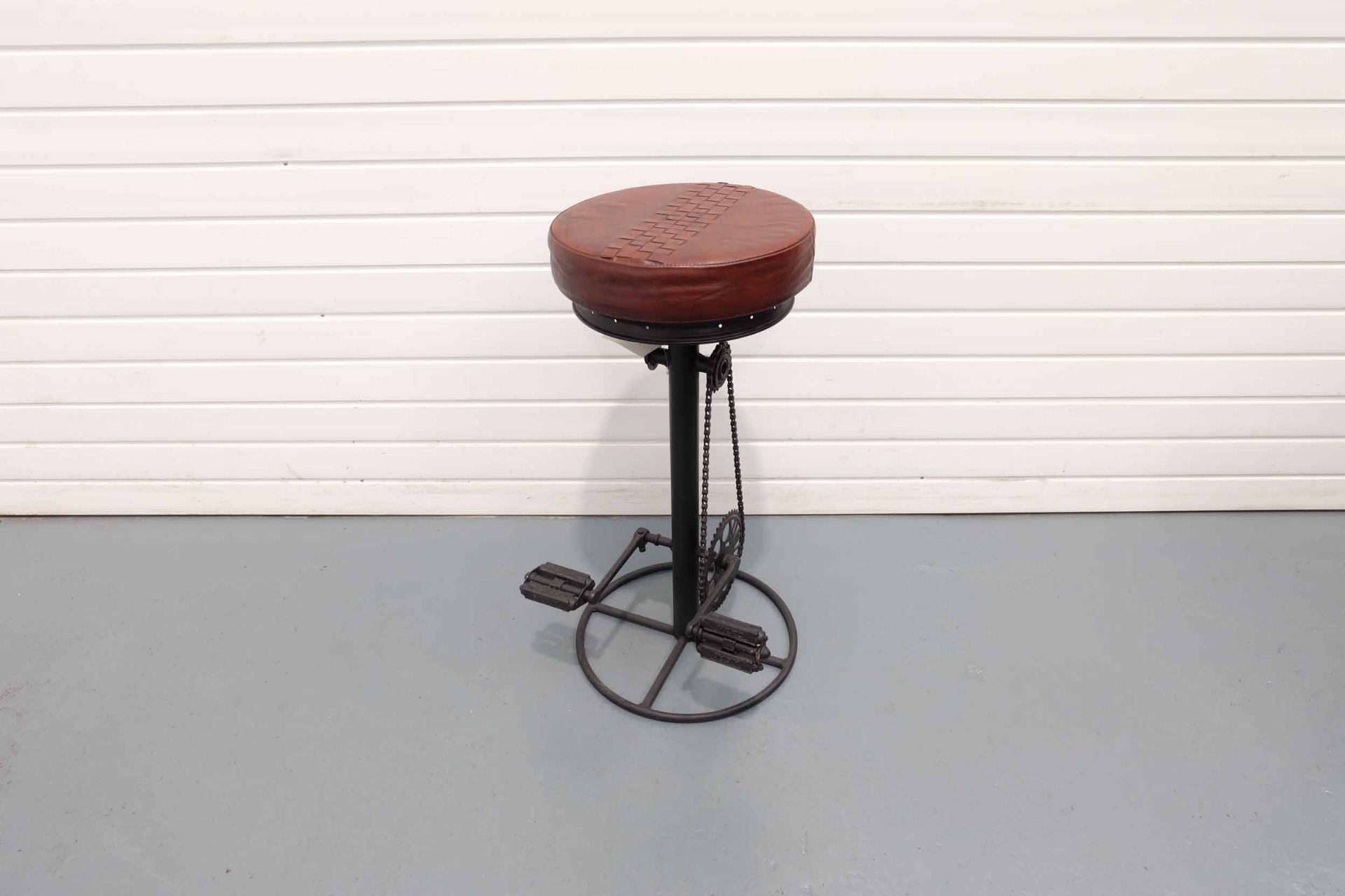 Brown Leather Bicycle Bar Stool.