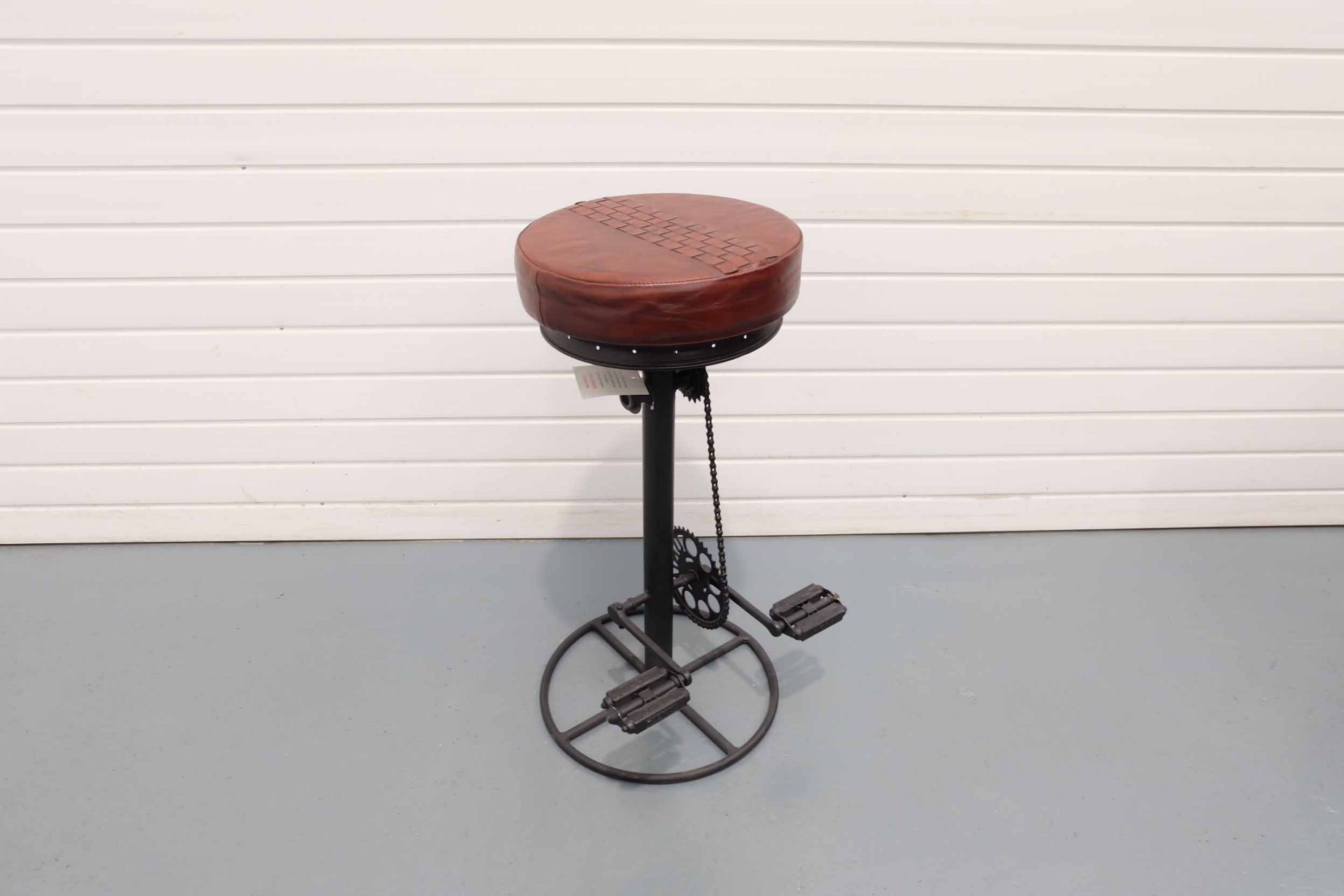 Brown Leather Bicycle Bar Stool. - Image 2 of 5