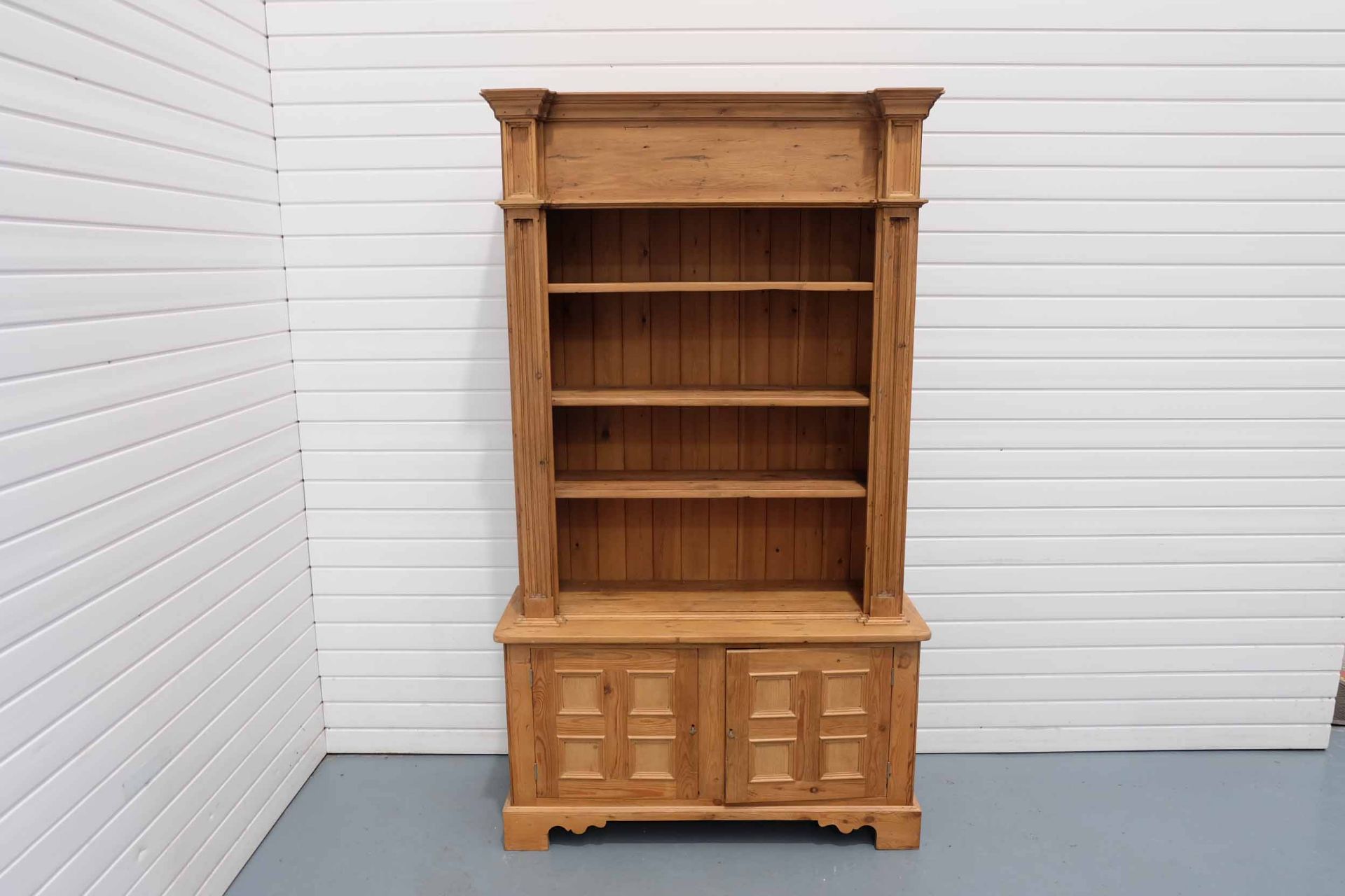 2 Piece Pine Dresser With 2 Lockable Doors and 3 Adjustable Shelves.