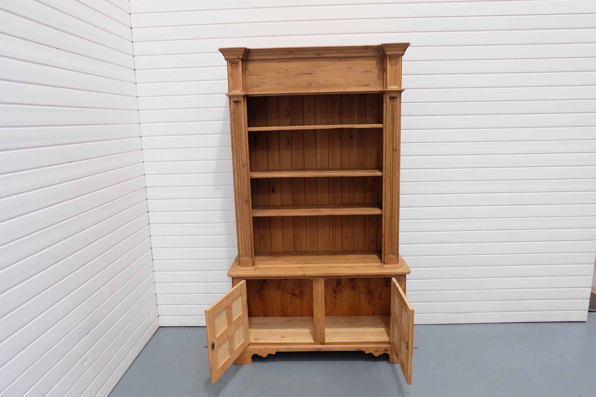 2 Piece Pine Dresser With 2 Lockable Doors and 3 Adjustable Shelves. - Image 3 of 7