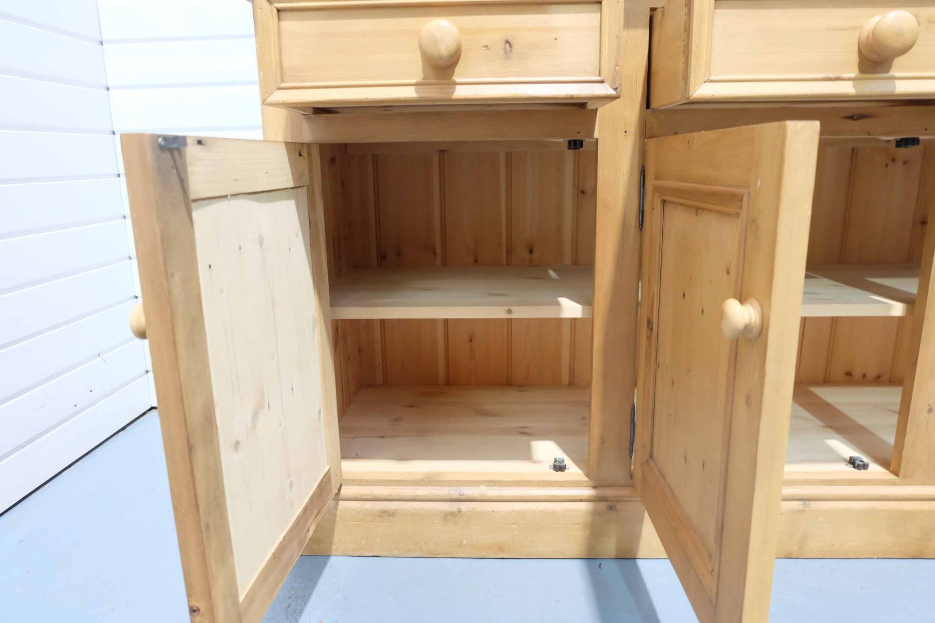 2 Piece Pine Dresser. 2 Shelves in Top Cabinet. 3 Drawers and 3 Doors in Bottom Cabinet. - Image 7 of 9