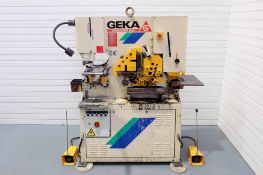 Geka 55/A Hydracrop Hydraulic Iron Worker With Touchcut & Light. Punching Capacity 40mm x 10mm. Sect