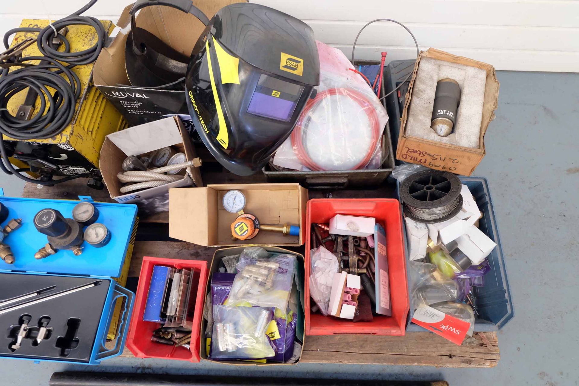 Quantity of Welding Spares & Sureweld 160 Welder. Includes Mig Wire, Tig Wire, Gauges, - Image 3 of 11