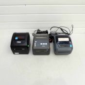 3 x Label Printers. 1 x Zebra ZD420 With Lead. 1 x Zebra GK420d With Lead. 1 x TSC DA210 No Lead.