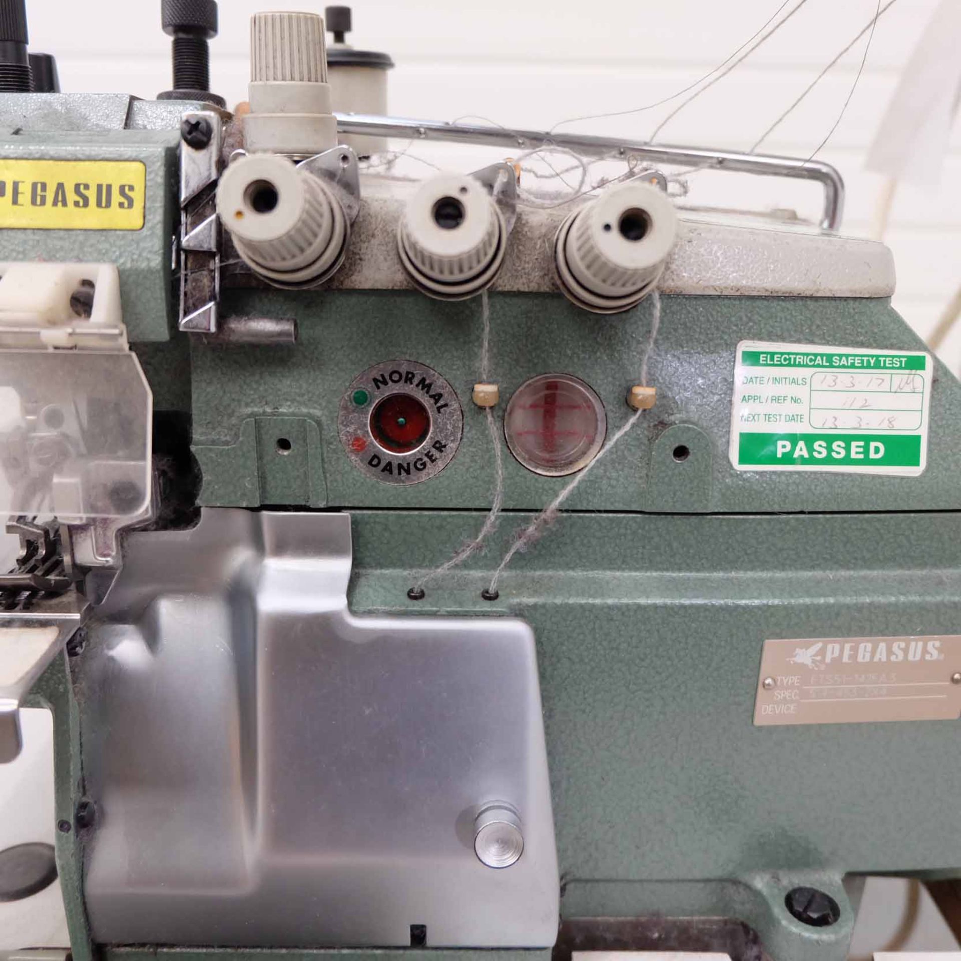 Pegasus Type ETS51-142 FA3 Industrial 4 Thread Overlock Sewing Machine. Spec: S14-453-2X4. - Image 5 of 11