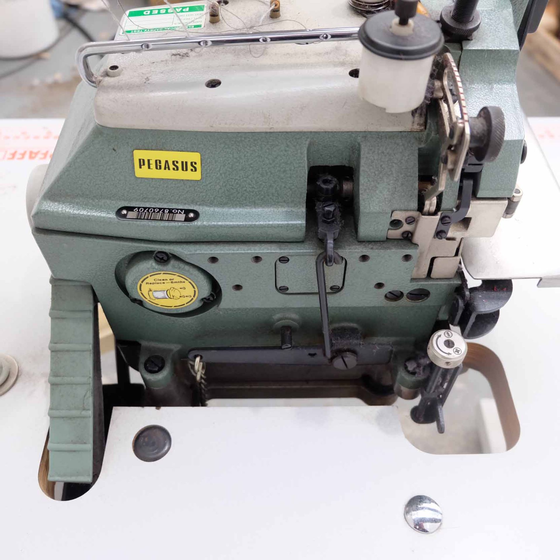 Pegasus Type ETS51-142 FA3 Industrial 4 Thread Overlock Sewing Machine. Spec: S14-453-2X4. - Image 7 of 11