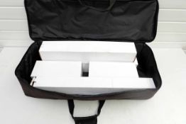 2 x Umbrella Lights in Original Boxes in Carry Bag. Consists of 2 x Umbrella Lights, 2 x Tripods & 2