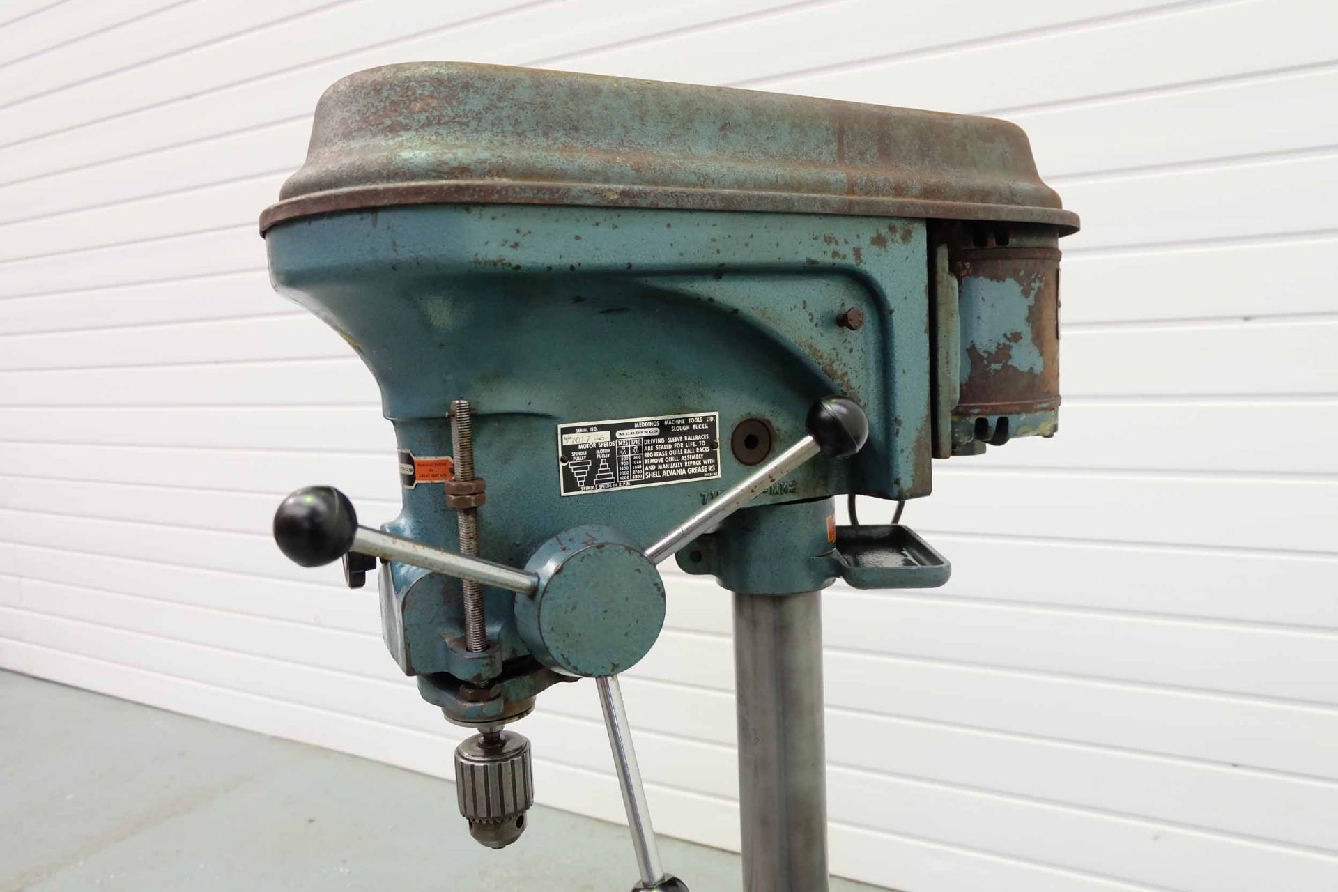 Meddings MB2 Bench Drill. 5 Speed 500 - 4000rpm. Table Size 13" x 14". With 13mm Jacobs Drill Chuck. - Image 2 of 6