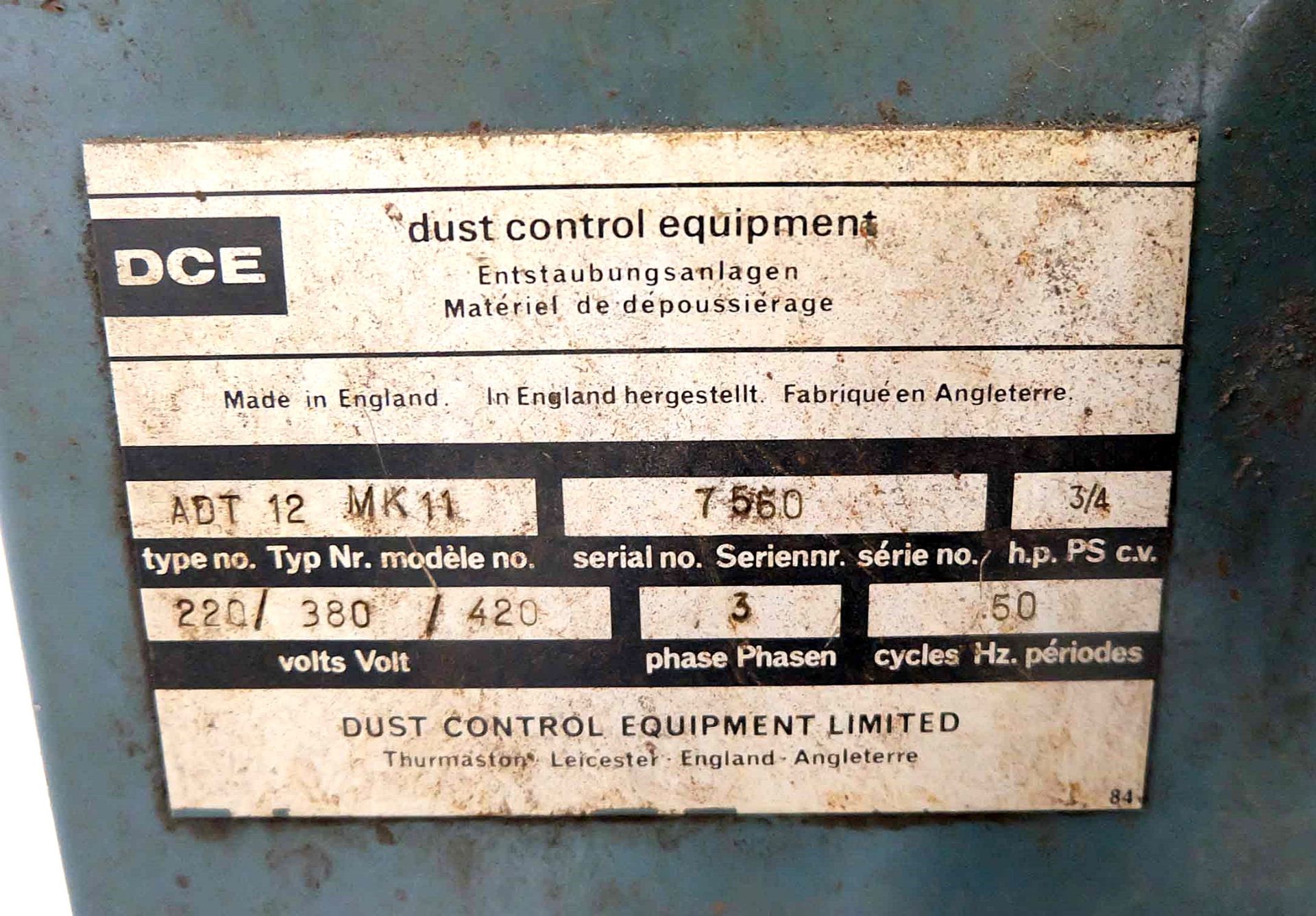 DCE Auto Dryer Dust Extractor for Grinder. 3 Phase. - Image 5 of 6