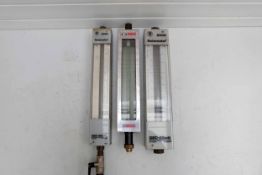 3 x Gas/Air Gauges. Consisting of: 2 x Rotameter 2000, 1 x Brooks Fullview.