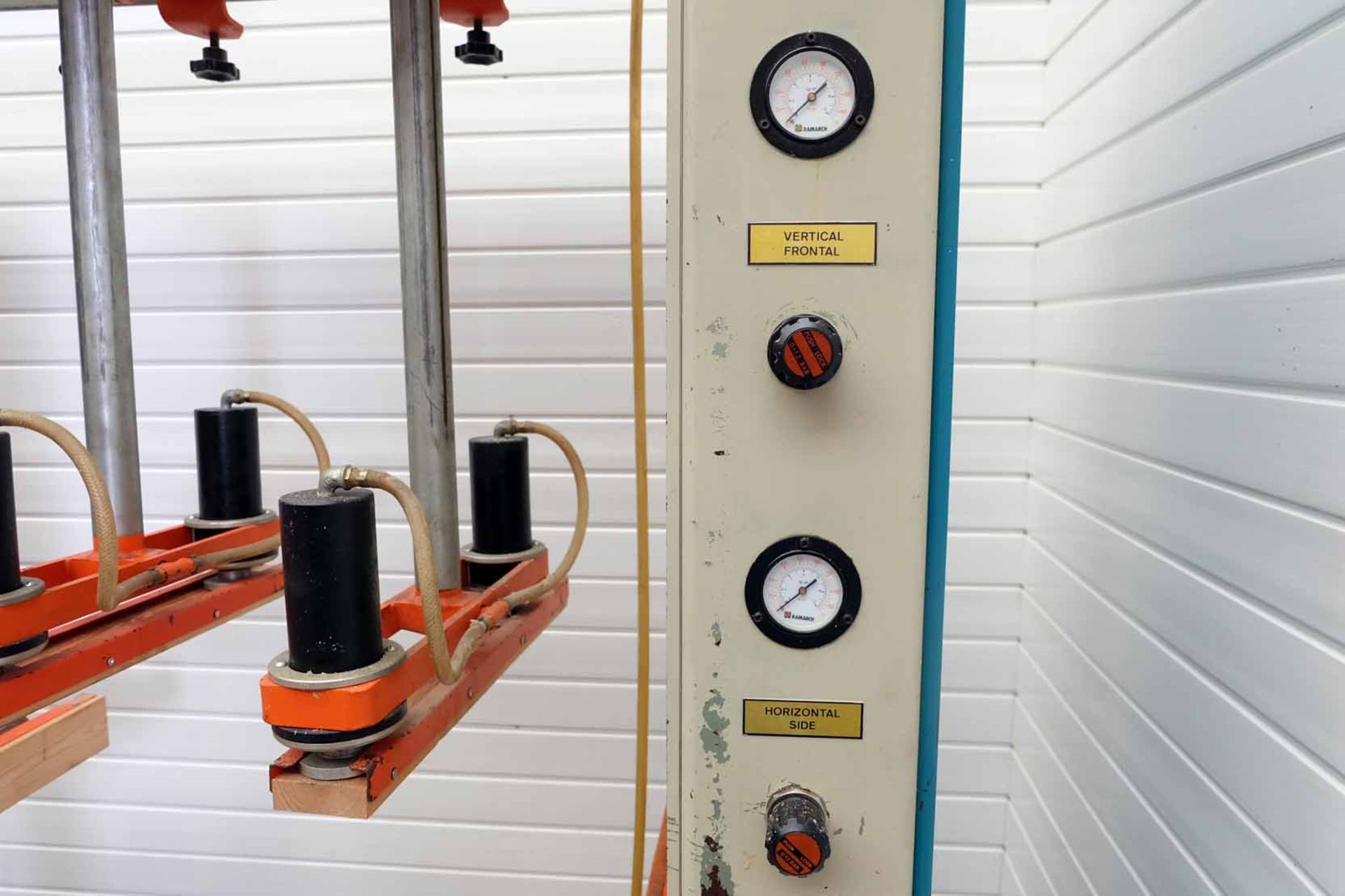 Ramarch Model PN20 Pneumatic Carcase 2 Station Clamp Press. Max Carcase Size Approx 2000 x 1350 x 60 - Image 5 of 13