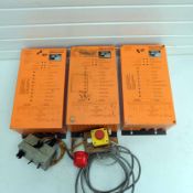 3 x BAUER Frequency Inverters. 2 x Type U3.220. Input 240V. Output Current 3 Aeff/4.5 Amp. Rated Out