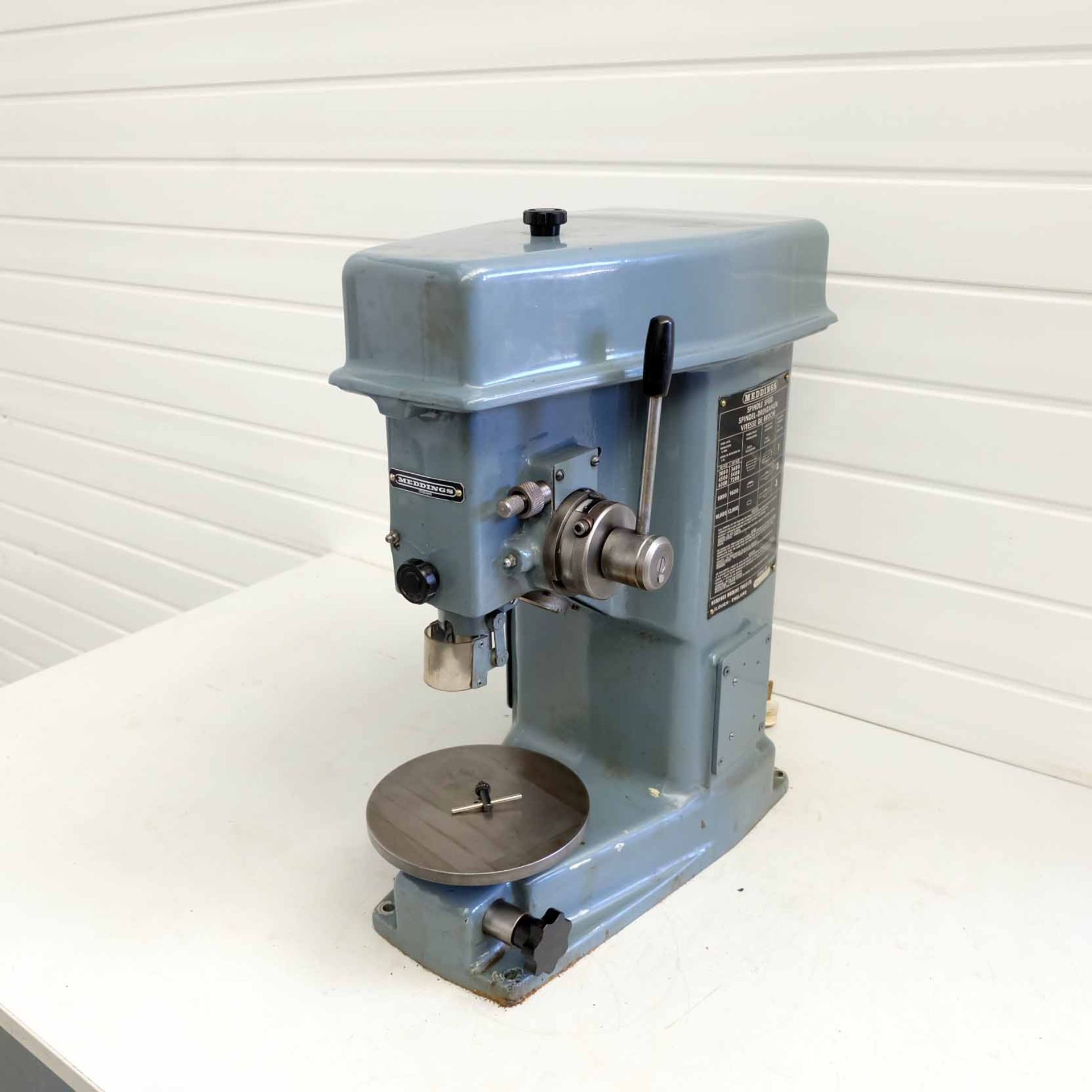 Meddings 13760/M10 High Speed Drill. Spindle Speeds 3000 - 6000rpm. 7" Diameter Adjustable Table. Si
