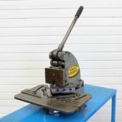 Morgan Rushworth Bench Top Corner Notcher on Steel Stand. Length of Blades 6