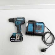 Makita DHP485 LXT Cordless Hammer Drill. With 18V Lithium-ion 5.0AH Battery & Makita DC18SD Charger.