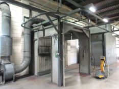 Powder Coating Room: Metal Framed Open Spray Booth with Filters and Dust Extraction. Disa Unit,