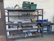 W.B.J. Metrology Granite Top Table on Stand. Five Tier Metal Rack, Contents Inc: Die and Rachet Set,