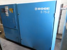2007, Boge S75-2 Air Compressor. Donaldson Chiller, CQ0550AB. 2007, OKS Air Receiver 1000 Litre.