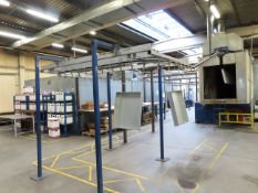 Combination Powder Coating Line: Rhemal Thorid Automated Wash Conveyor Tunnel, Two Stage, Rinse. RDM