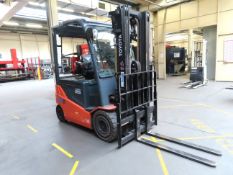 2018, Toyota 2500 Kg Electric Forklift. Model: 8FBMKT25, Max Height: 4700mm, Midac Battery