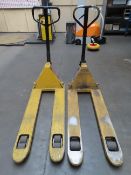 2 x Manual Pallet Trucks, 2500 Kg Capacity.