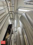 200'+ S/S Piping with (2) Flow Verters, Assorted Clamps and Fittings (Tank Room Only)