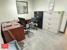 (2) File Cabinets, Desk, (3) Chairs - Rigging Fee: $50