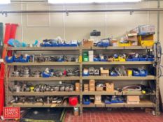 Assorted S/S Pump, Valve Parts, Fittings, Spray Balls, Variable Frequency Drives, Conduit Components