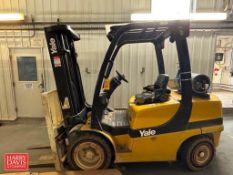 Yale 5,500 LB Capacity Propane Forklift, Model: GLP060VXEVS091, S/N: B875B11741E with 3-Stage Mast