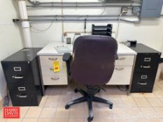 (2) Desks, (3) File Cabinets and (2) Chairs - Rigging Fee: $50