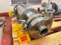 Ampco Centrifugal Pump, Model: C214-D-140TC with Leeson S/S Clad 3/2 HP 3,470/2,900 RPM Variable Spe