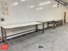 S/S Table with Poly Tops: 8’ x 30