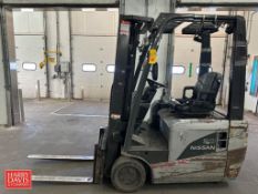 Nissan 2,700 LB Capacity Electric Fork Truck, Model: INIL15V, S/N: INI-723892 with 3-Stage Mast and