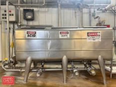 CIP System with 150 Gallon x 3-Compartment S/S Tank, Fristam Centrifugal Pump, S/S Shell and Tube