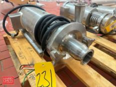 Fristam Centrifugal Pump, Model: FPX712-115 with Baldor S/S Clad 3 HP 3,470 RPM Motor: Mounted on