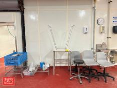 (4) Chairs, Stool, S/S Table with Poly Top: 25