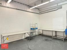 S/S Tables ((3) with Poly Tops): 7’ x 3’, 6' x 32