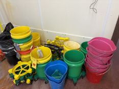 Color Coded Plastic Pails with Dollies - Rigging Fee: $10