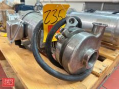 Ampco Centrifugal Pump, Model: CZ14MD56C-E with Sterling S/S Clad 1 HP 3,460 RPM Motor