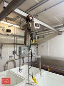 Harrington 1 Ton Capacity Electric Hoist with S/S Tote Hook and Jib - Rigging Fee: $50