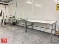 S/S Table with Poly Tops: 8’ x 28