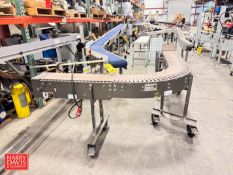 Portable Product Conveyor: 129” Length x 10” Width with Plastic Table Top Chain and Drive - Rigging