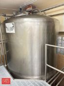 3,000 Gallon S/S Blend Tank with Vertical Agitation, S/S Air Valve and Temperature Gauge (Location: