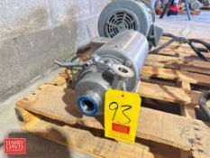 Centrifugal Pump with Baldor S/S Clad .75 HP 1,760 RPM Motor: Mounted on S/S Base (Location: Campbel