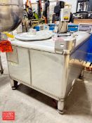 Custom Metal Craft 250 Gallon 316 S/S Single Shell Storage Tank: Mounted on Load Cells with Rice Lak