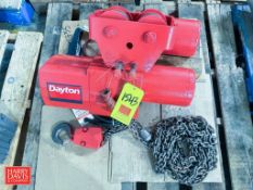 Dayton 2-Ton Capacity Electric Hoist with Trolley Mount and Remote Control - Rigging Fee: $100