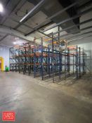 Sections: Pallet Racking: (8) 5-Deep, Drive-In: 4’ x 22’ x 15’ Height, (1) 3-Deep, Drive-In: 4’ x 12